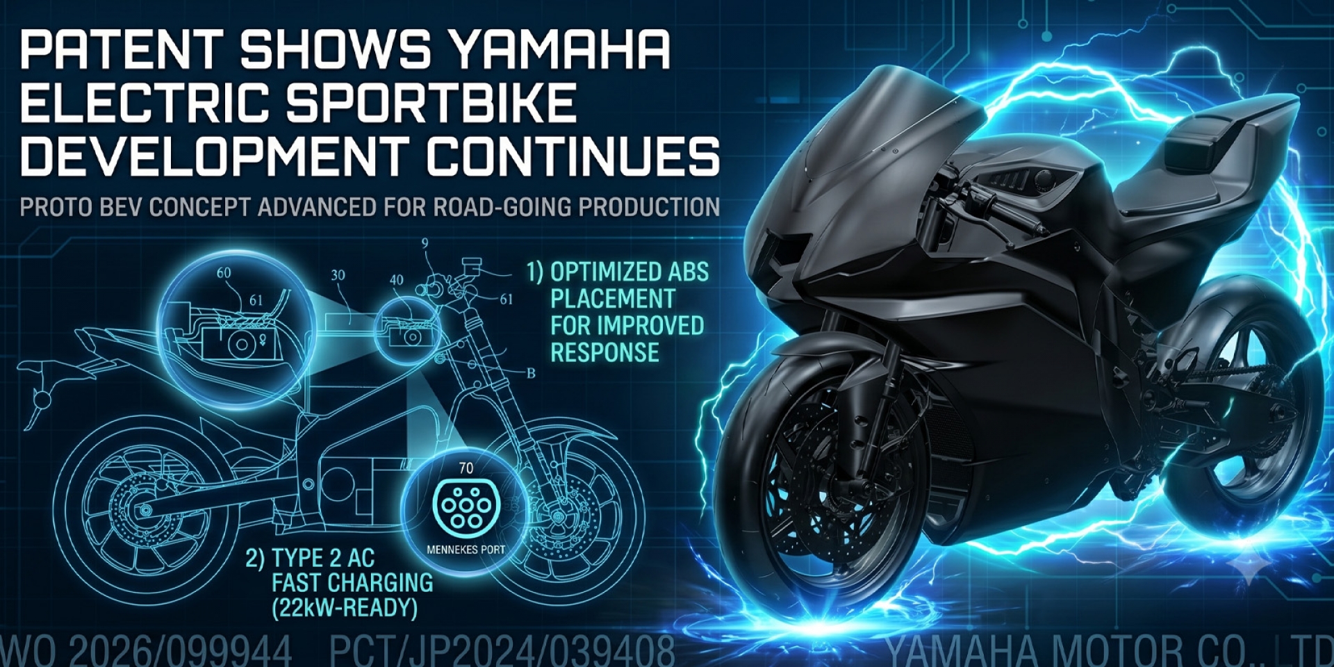 Yamaha純電仿賽研發中！具備R7身段、支援22kW快充，捨棄腳煞的科技跑車即將到來？