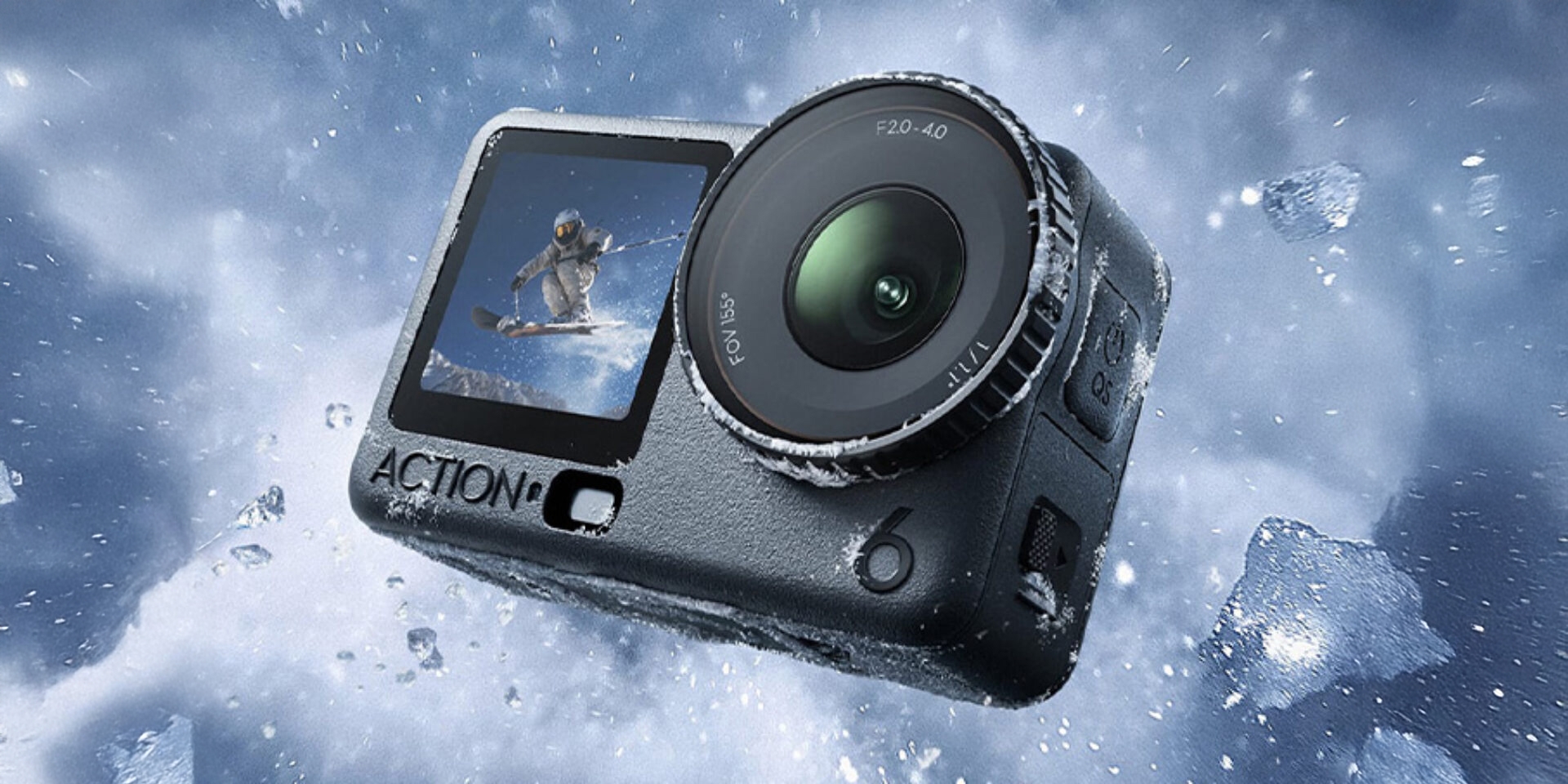 DJI Osmo Action 6 是全球首款具備可變光圈的運動相機，支援 f/2.0–f/4.0，搭載方形大尺寸感光元件，售價約 NT$12,500。