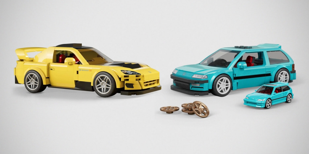 Mattel Brick Shop 新作：Honda Civic EF 與 Honda S2000 積木套組，1:20 比例、可動細節、專屬展示架