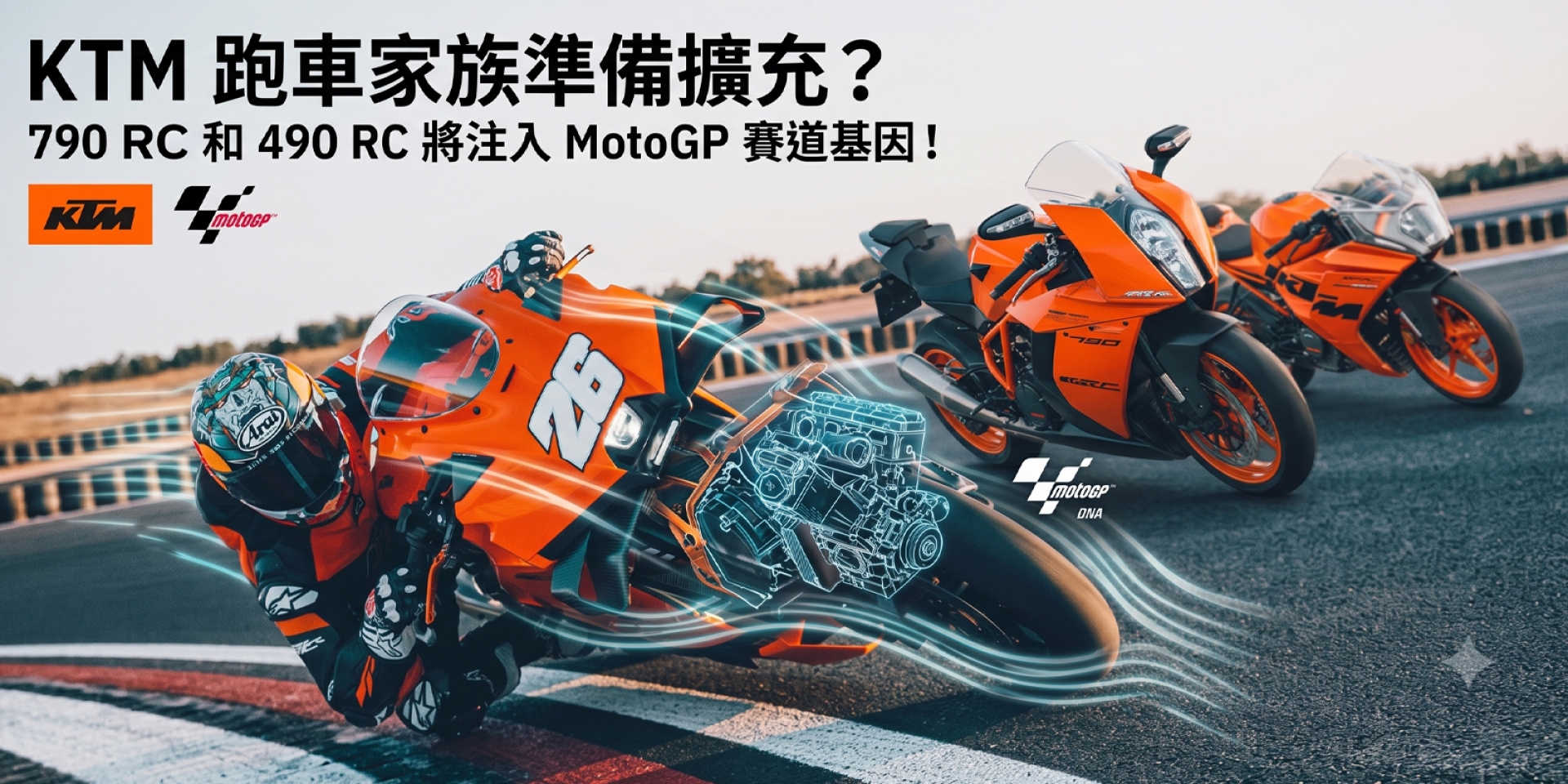 KTM 跑車家族準備擴充？790 RC 和 490 RC 將注入 MotoGP 賽道基因！