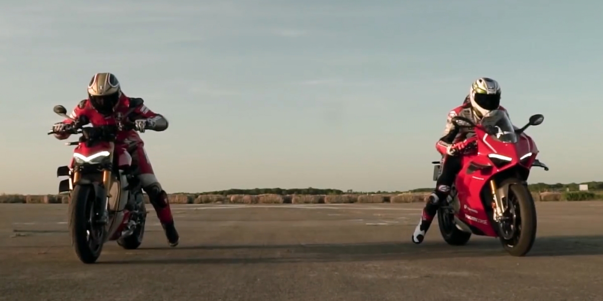 1/4英里加速內戰!DUCATI Panigale V4 R vs Streetfighter V4 S。