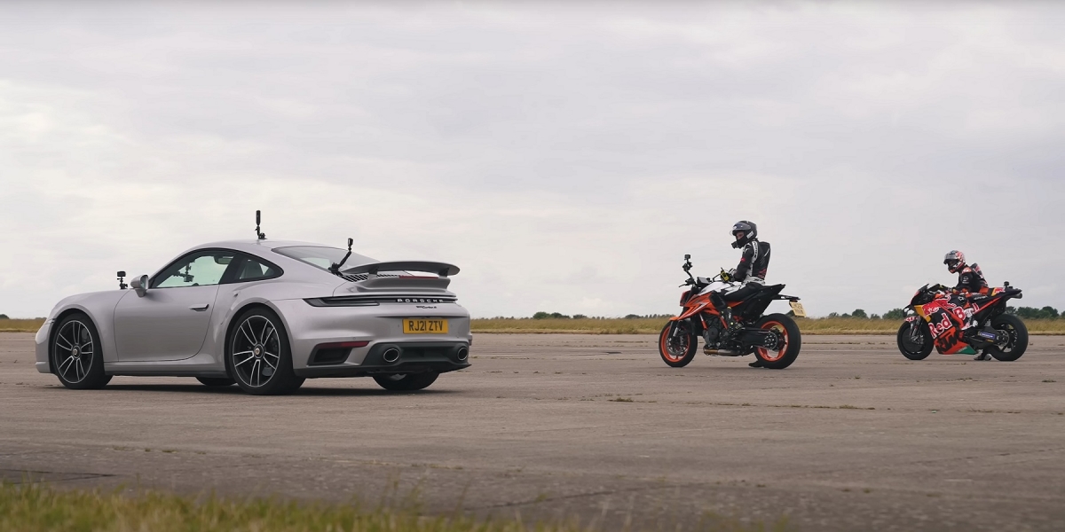 加速度的直球對決!Porsche 911 Turbo S、KTM RC16、Super Duke R 1290 EVO搬上直線加速賽