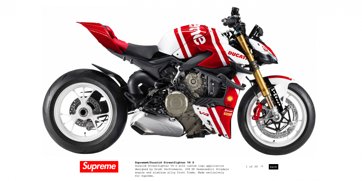 山路上最潮!Supreme塗裝版Ducati Streetfighter V4 S 全新登場