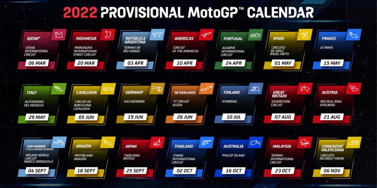 印尼、芬蘭站加入,MotoGP 2022賽程曝光!