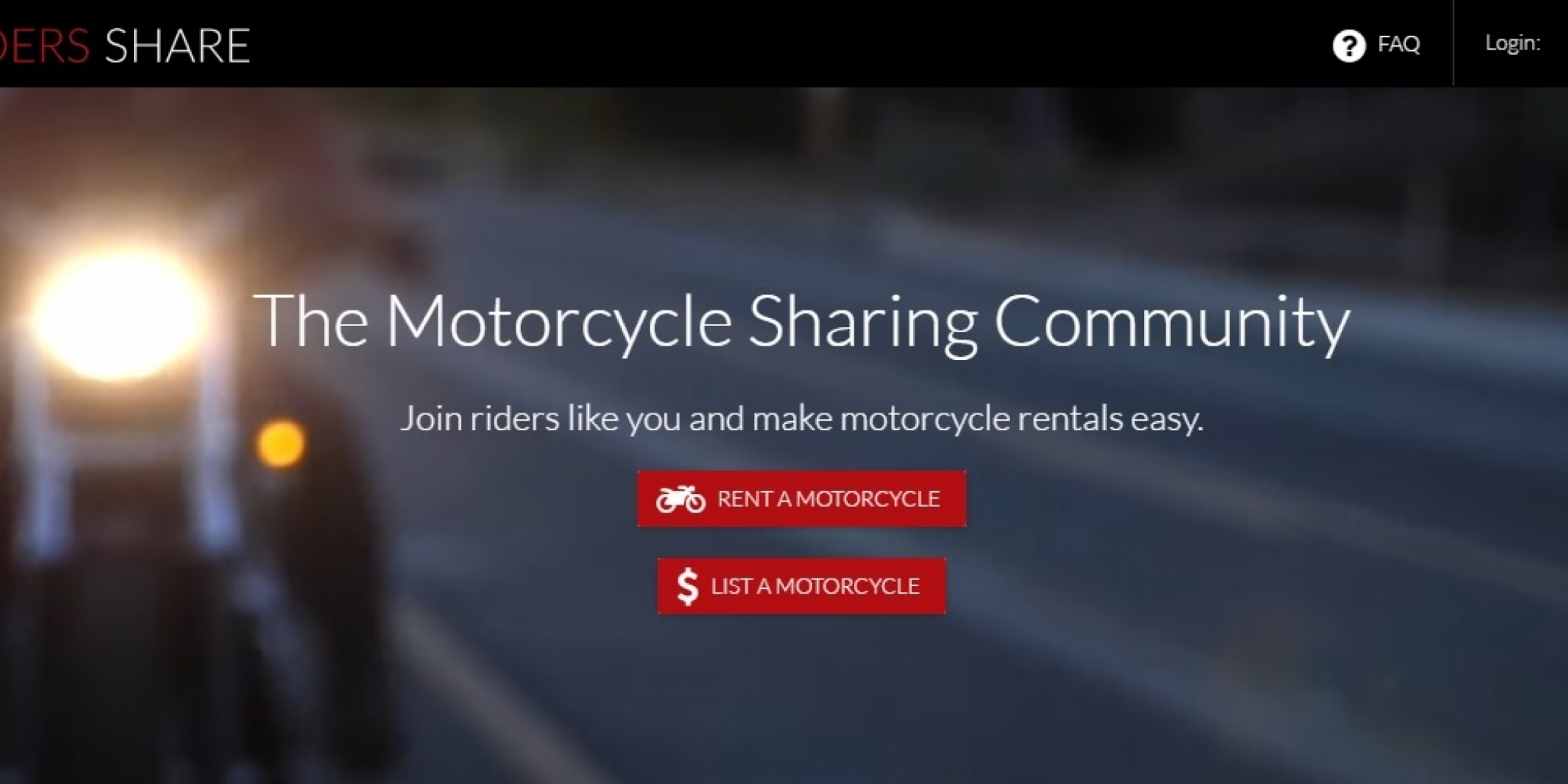 出租你的愛車。RIDERS SHARE 摩托車共享平台