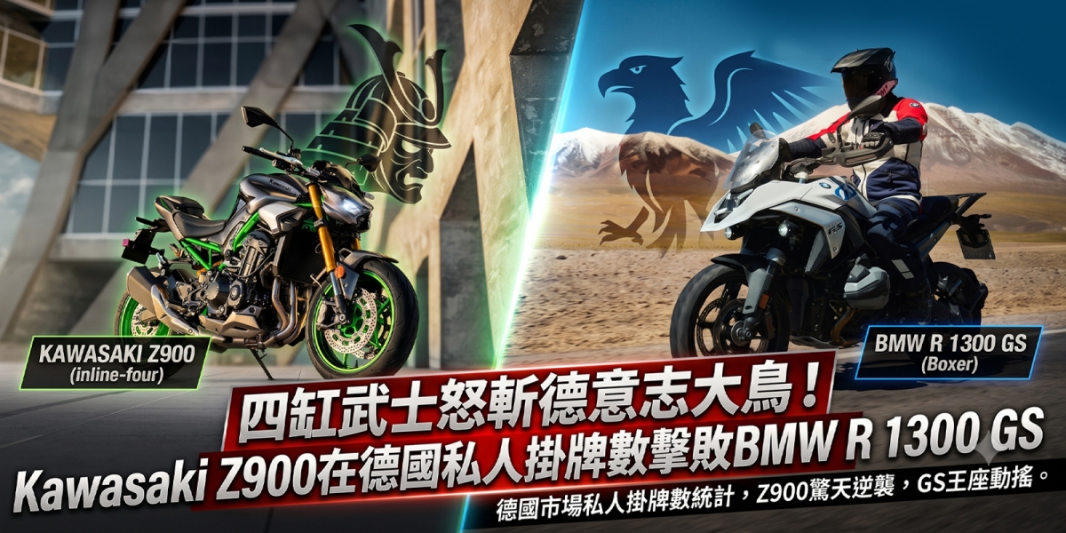 四缸武士怒斬德意志大鳥！Kawasaki Z900在德國私人掛牌數擊敗BMW R 1300 GS