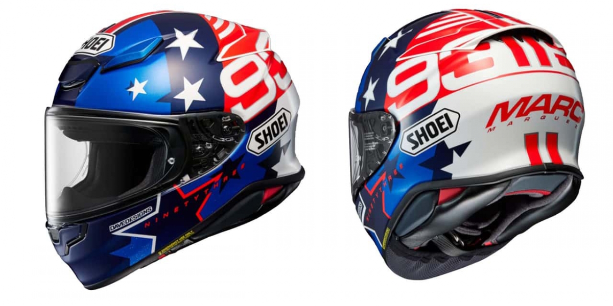 沒出賽依舊致敬!SHOEI推出Marc Marquez American Spirit Z8 限量彩繪帽