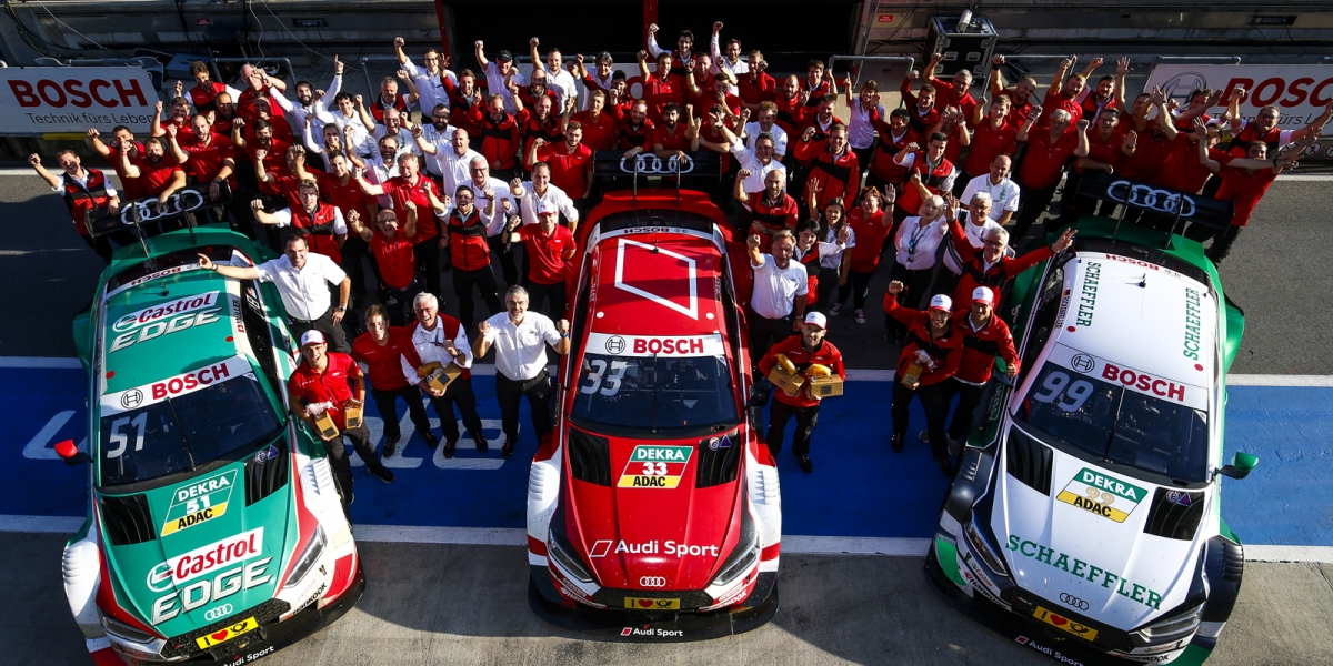 Audi 歡慶勇奪第100場DTM賽事勝利。René Rast完封本次DTM分站賽!