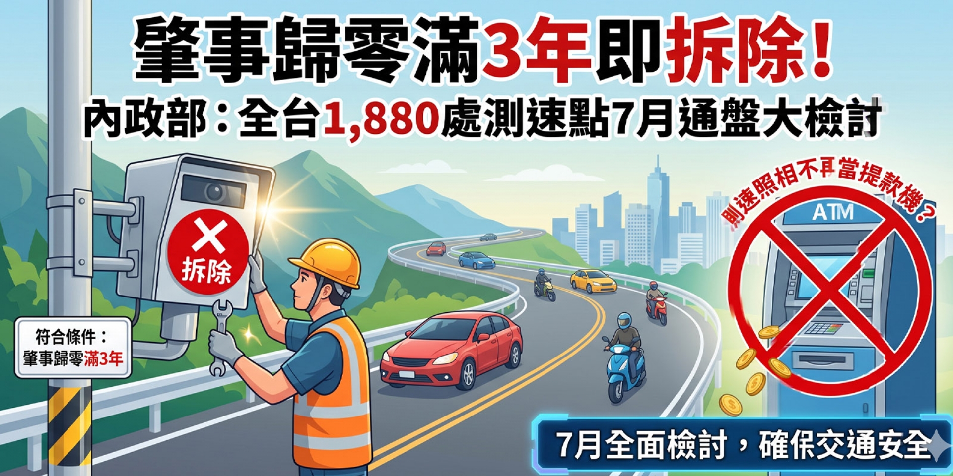 肇事歸零滿3年即拆除！內政部：全台1,880處測速點7月通盤大檢討，測速照相不再當提款機？