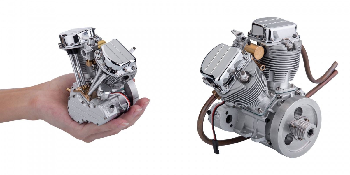 9c.c.排量、0.8匹馬力!CISON FG-VT9 能點火發動的V型雙缸模型1.6萬開賣