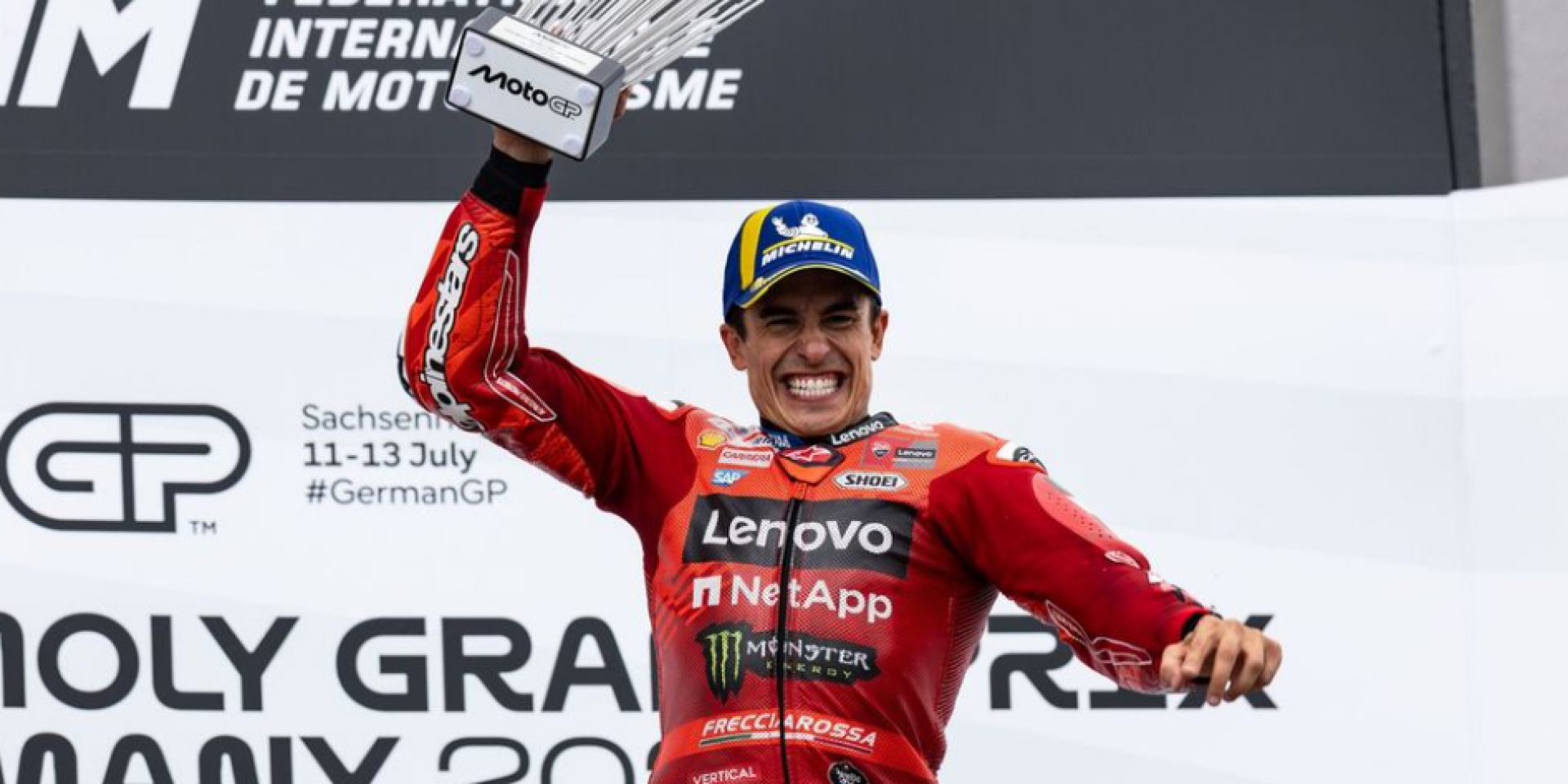 德國王再臨！Sachsenring九度奪冠，Marc Marquez：賽道的摔車痕跡提升了我的專注度！