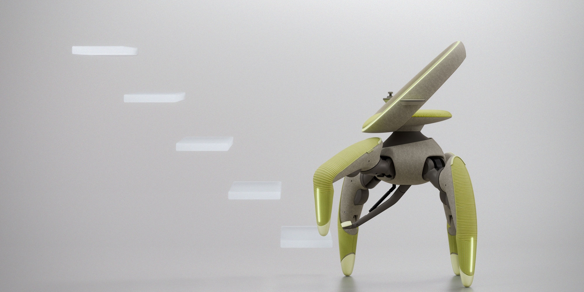 Toyota Walk Me 機器人椅亮相：四足步行機構、電動馬達驅動、可載重 100 公斤，結合輪椅與機器人設計