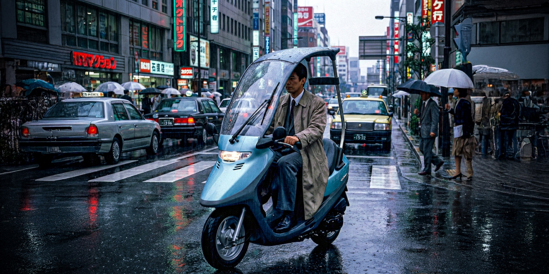 怪騎物語。自帶頂棚、雨刷、50/90二行程雙動力！Honda Cabina：90 年代 Honda 腦洞大開都會通勤之作
