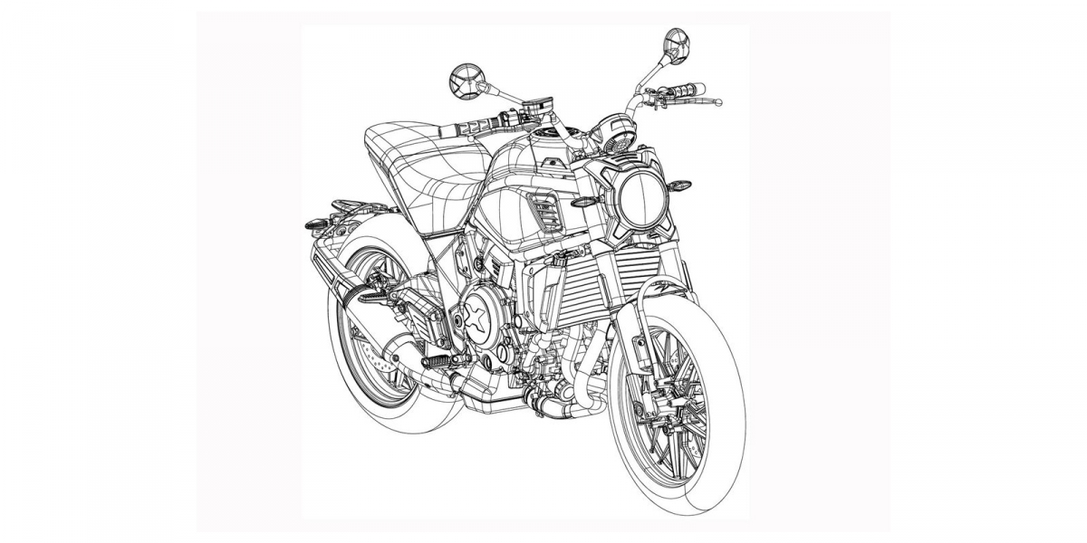 致敬與創新並進,全新700c.c.共構平台初登板。春風CFMoto復古新車專利亮相