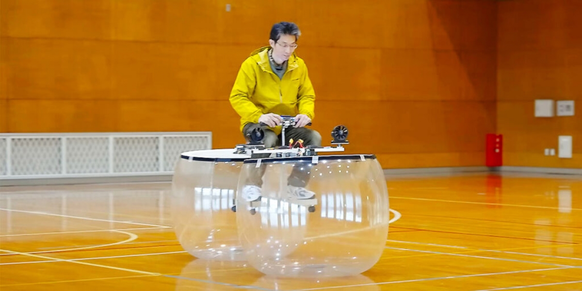 在家就能打造的漂浮機車?日本發明家自製微型氣墊船!