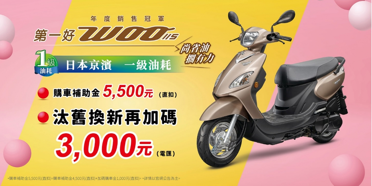 日本京濱一級油耗 迪爵125『破天荒最高補助23,800元』 第一好WOO115汰舊優惠再加碼!