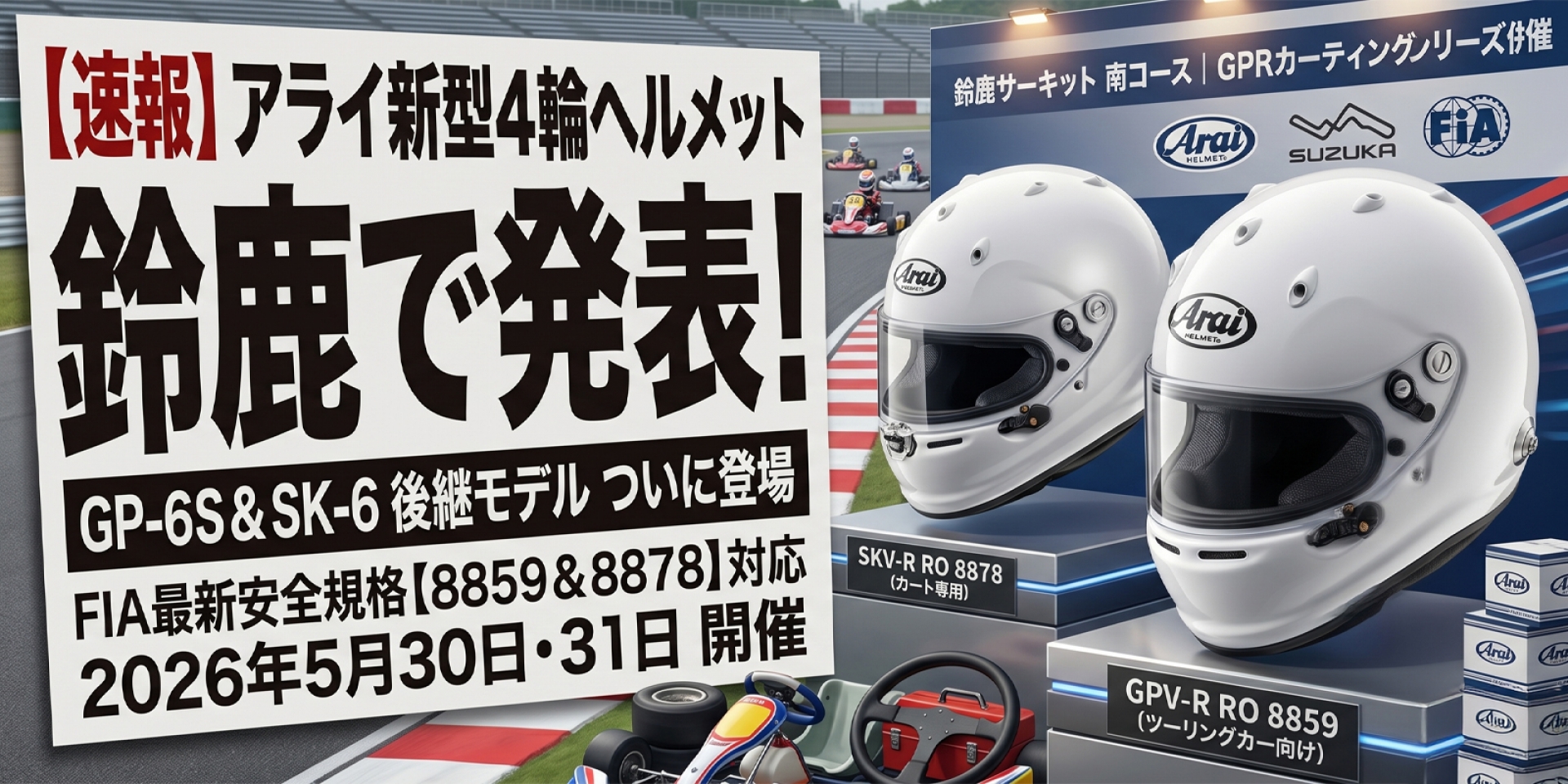 傳奇接班人現身！Arai 發表全新四輪賽事頭盔 GPV-R 與 SKV-R，經典 GP-6S、SK-6 終於迎來改款