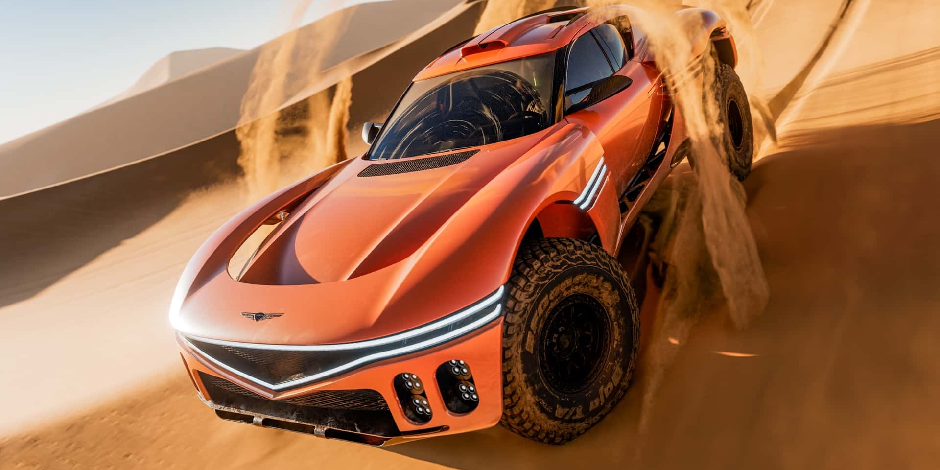 Genesis X Scorpio 概念車亮相　1,100 匹馬力 V8 打造極端越野超跑想像