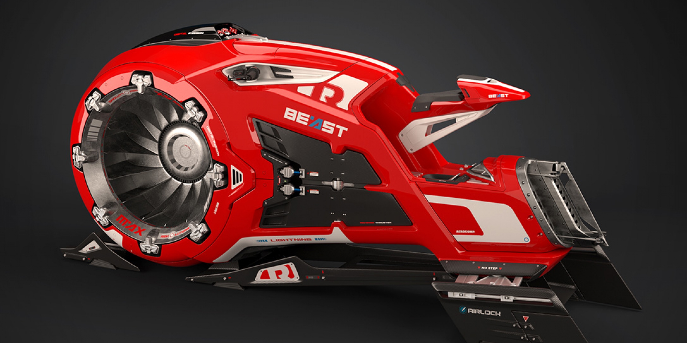 未來科技的無限想像。渦輪空氣動力BEAST HOVERBIKE