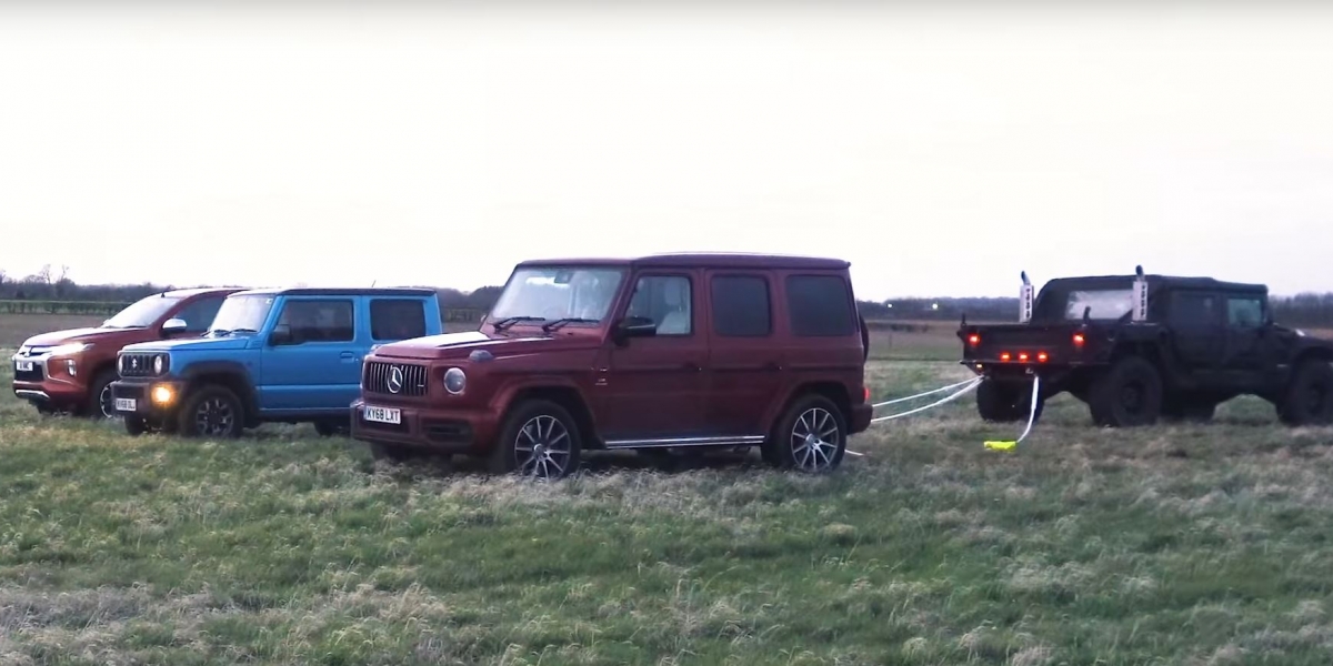 Hummer H1一打三!G63+Jimny+L200都不是對手!