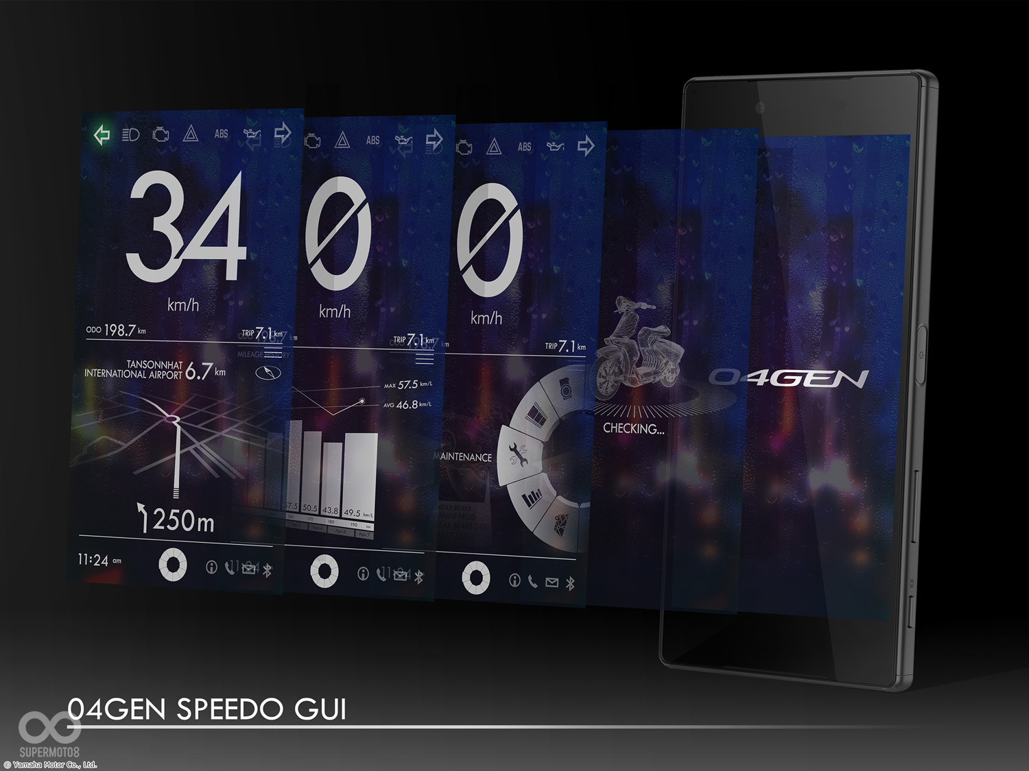 透過與車輛連結，手機螢幕上即可顯示出完整的行車資訊