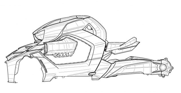 車身側邊的線條刻畫,可以看出在油箱上方部分十分的壯闊,俐落的肌肉線條,也帶出整台車的氣勢!