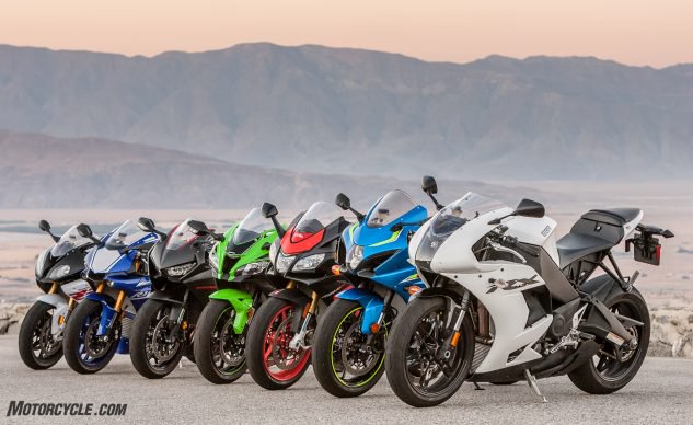 2017年評比Aprilia RSV4 RR vs. BMW S1000RR vs. EBR 1190RX vs. Honda CBR1000RR vs. Kawasaki ZX-10R vs. Suzuki GSX-R1000 vs, Yamaha YZF-R1