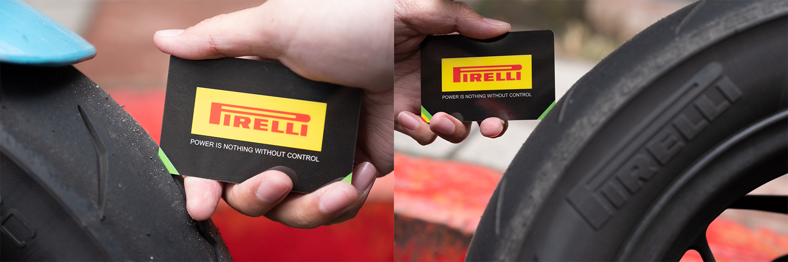 前後輪的磨耗表現接近黃綠交界處,肉眼上較為明顯的改變在於中央胎毛已經隨磨耗而消失