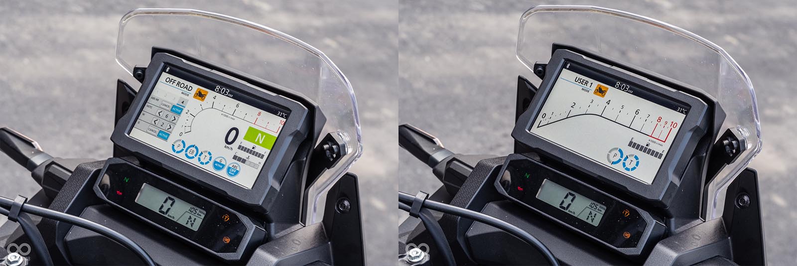 擁有豐富的騎乘模式設定,並且儀表可根據騎士需求自訂顯示方式