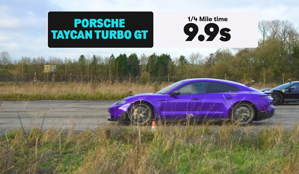 從零起步的1/4直線加速,Taycan Turbo GT在多次測試中始終維持第一