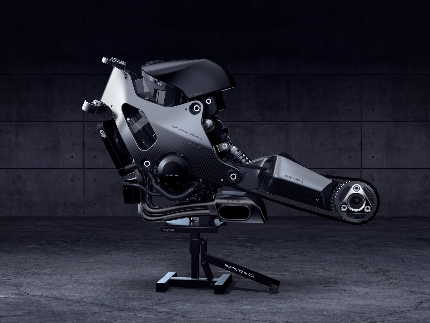 碳纖維具有輕量化且耐熱抗酸的特性,是目前車輛工業常見的高端素材,然而用於打造車架因造價過高相當少見