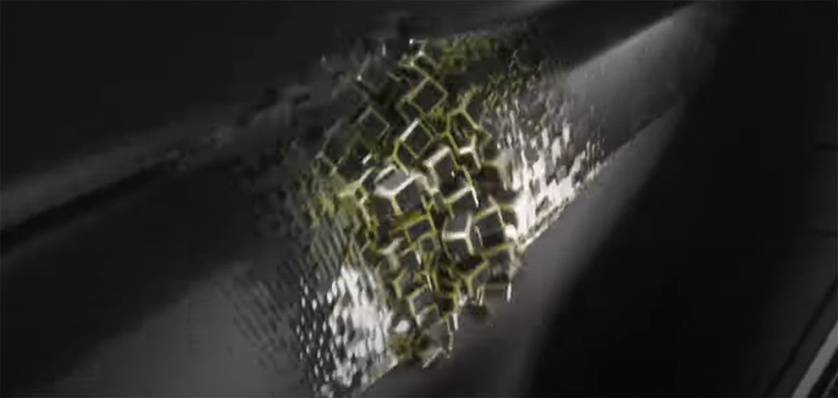 幾何圖像展開並帶著極具識別力的螢光黃配色