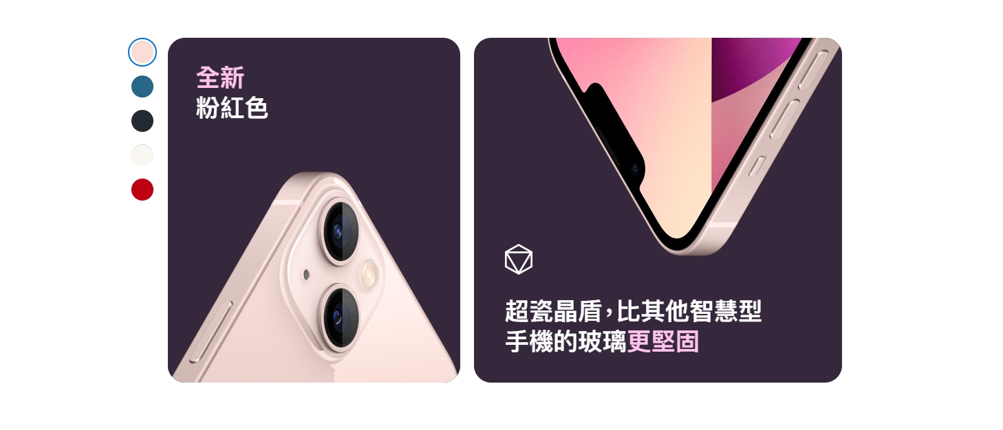 粉色系再度回歸在iPhone 13系列上頭
