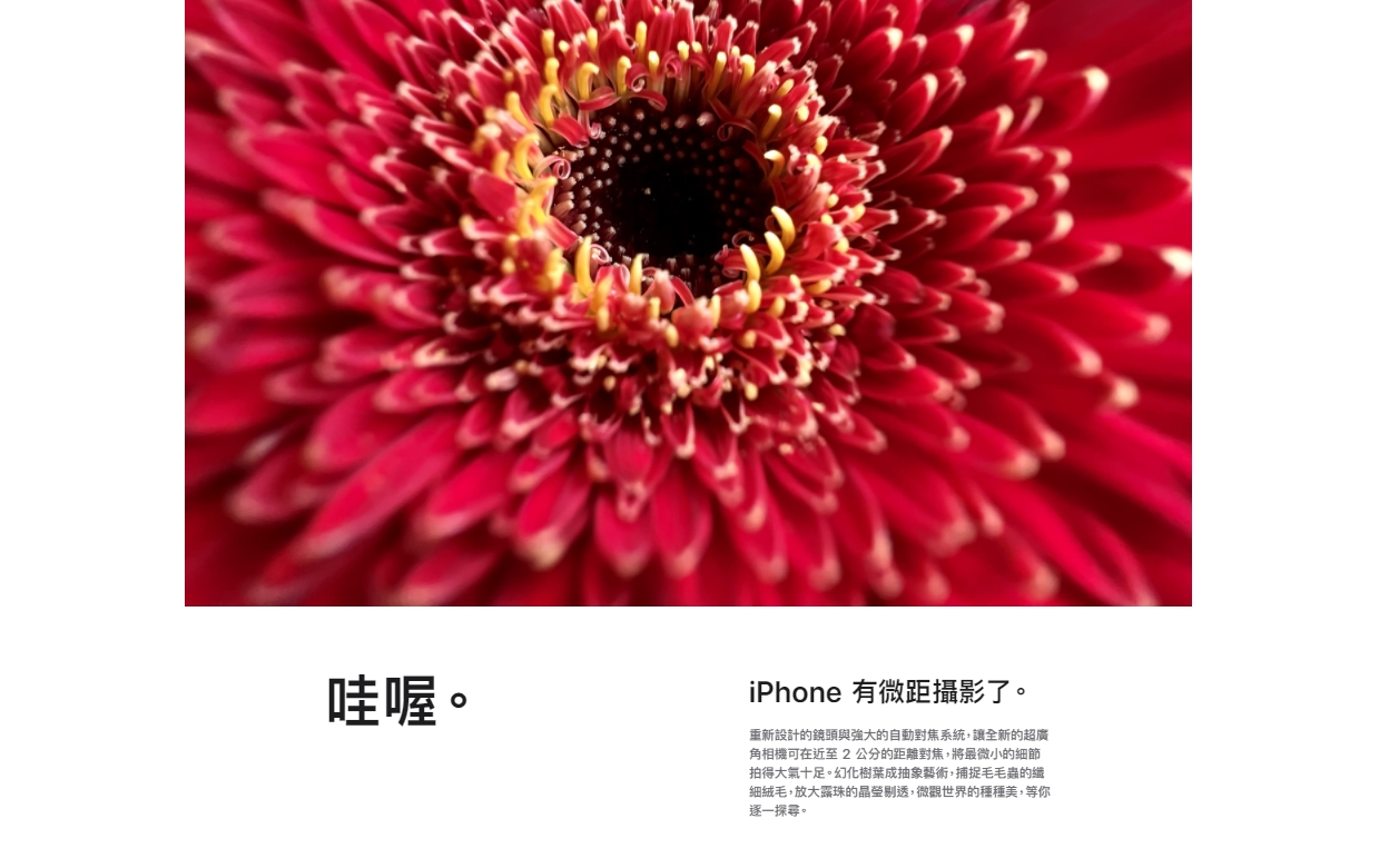 導入微距拍攝功能