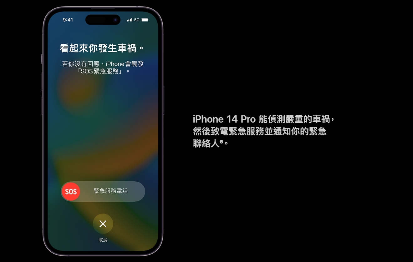 支援車禍偵測功能