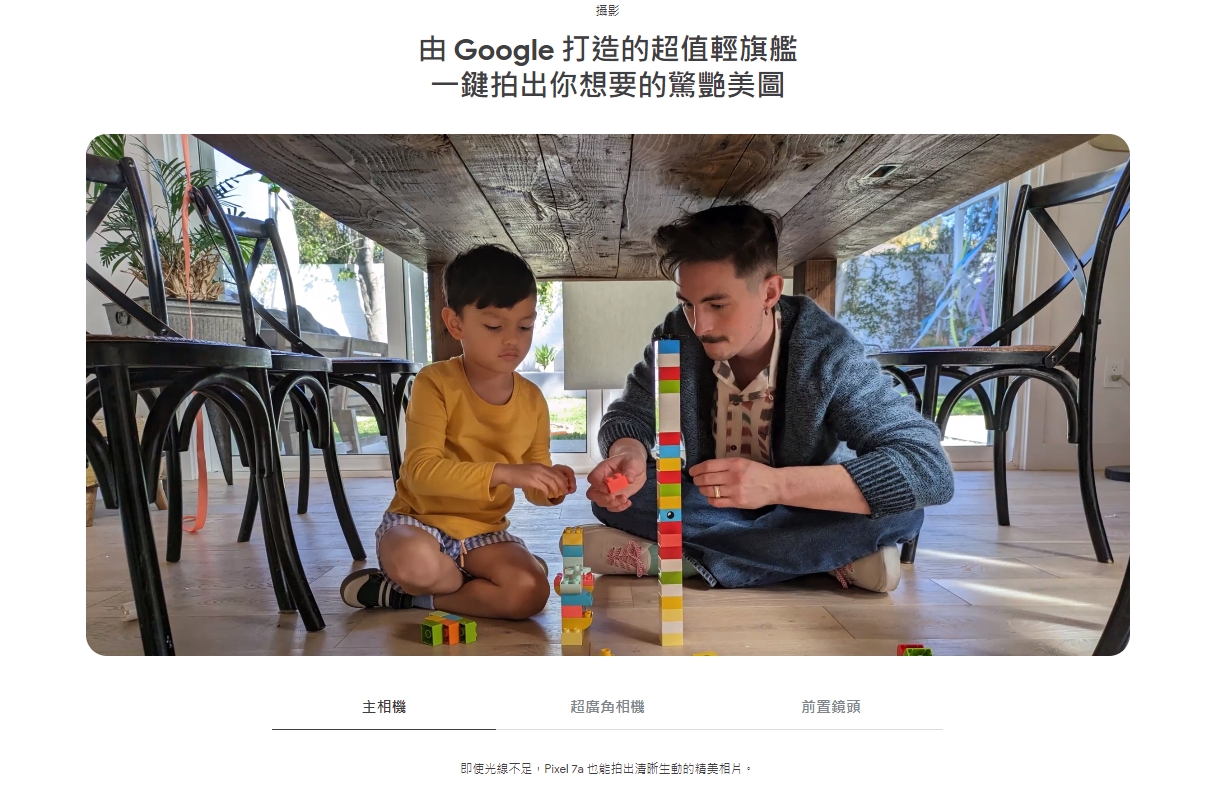 Pixel 7a有標準、廣角兩組鏡頭,並且支援Night Sight模式