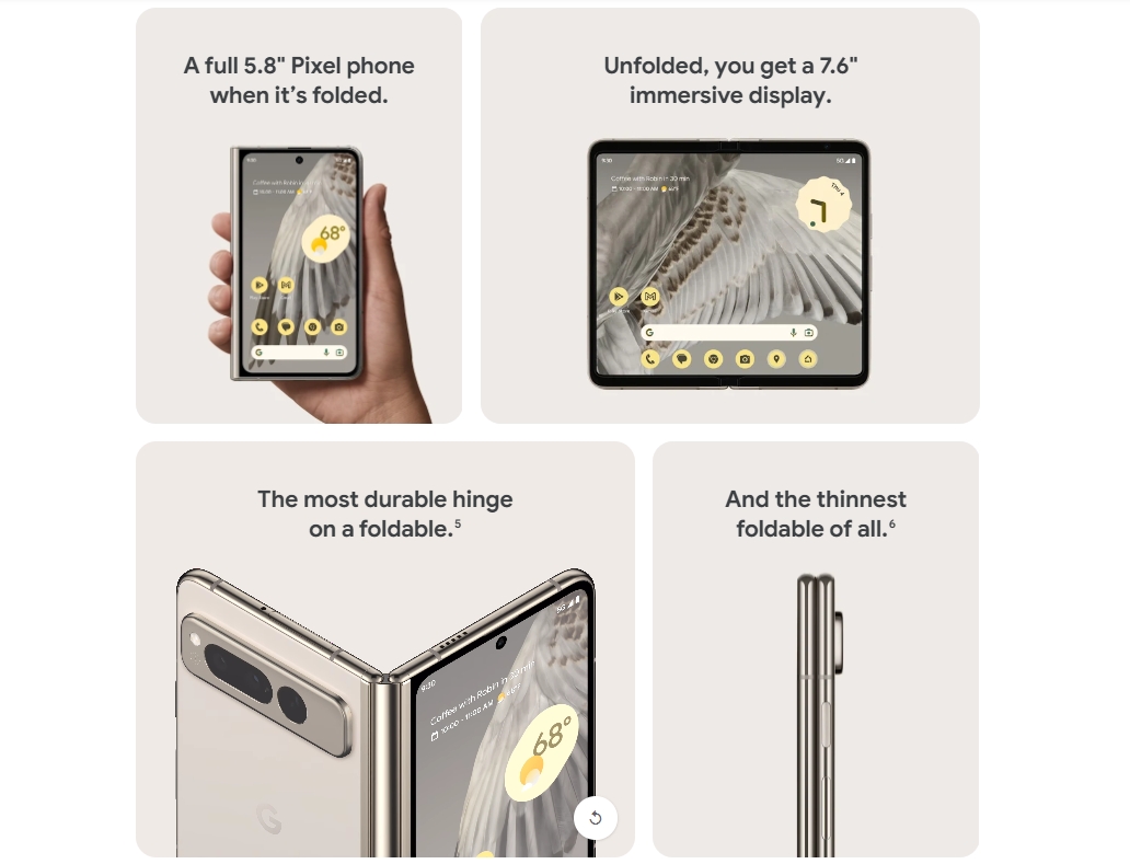 GOOGLE第一支摺疊手機Pixel Fold發表,具備5.8吋和7.6吋內外螢幕、高通驍龍888處理器