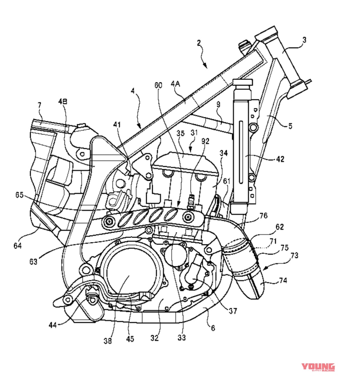 2022年5月被外媒挖出的SUZUKi DR-Z400引擎、排氣系統的專利圖