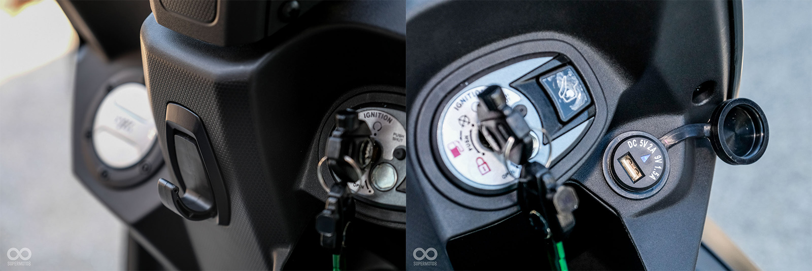 DRG 158配備了QC2.0的USB快充孔以及隱藏式的收納掛鉤