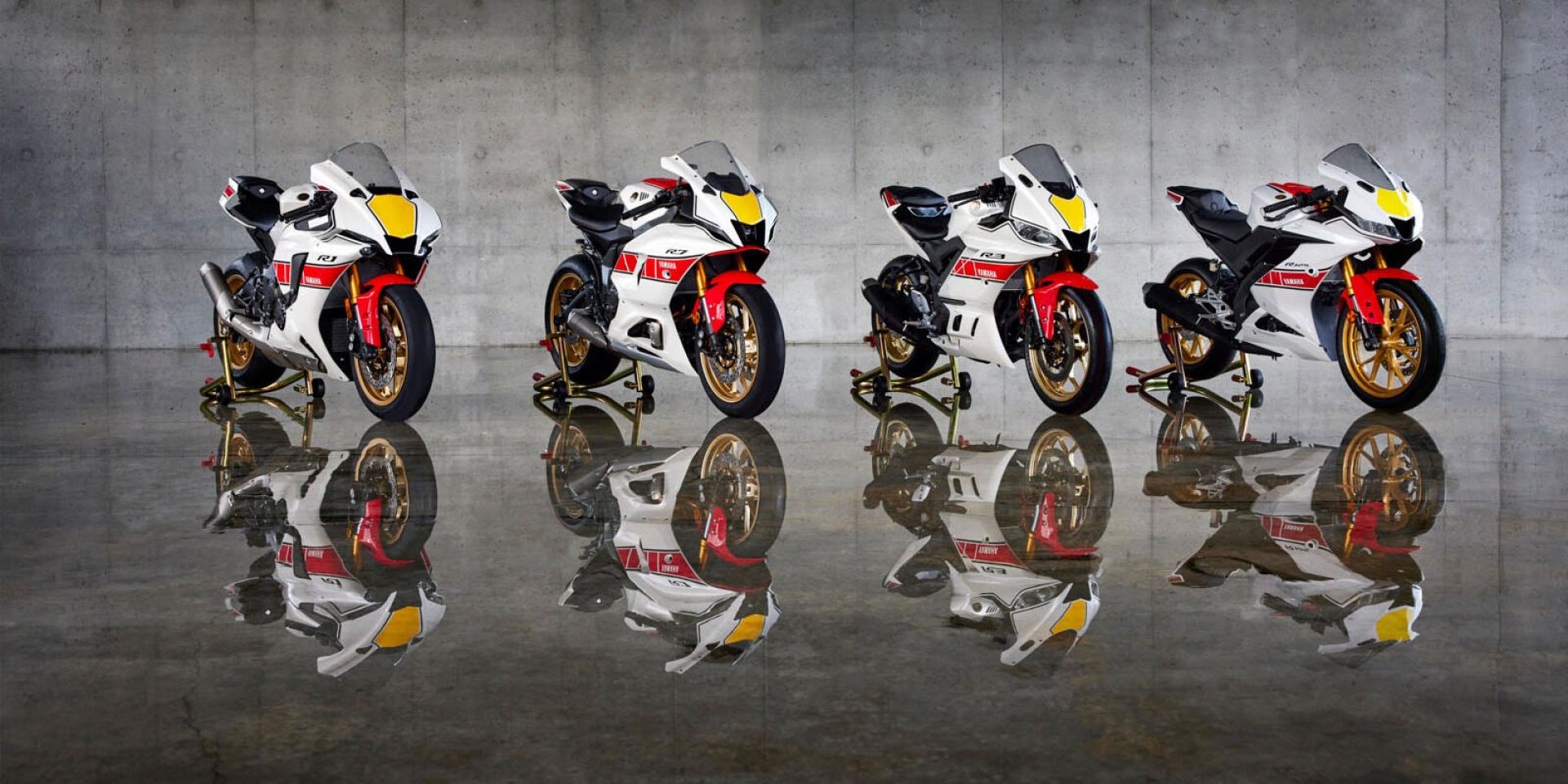 YZF-R1、YZF-R7、YZF-R3與YZF-R125 60週年紀念配色
