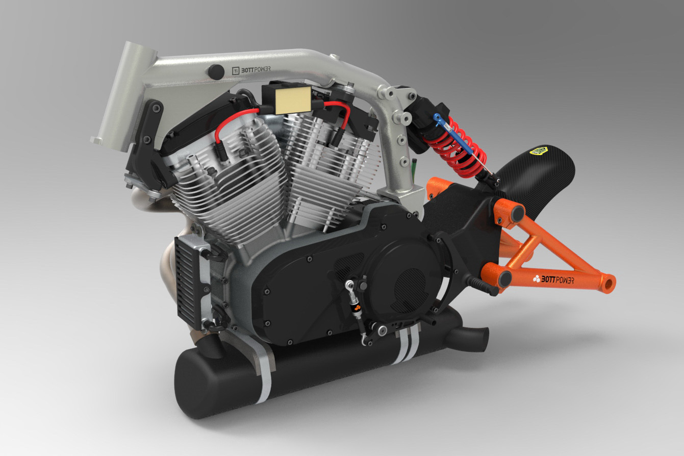 引擎前方的小盒子是機油冷卻器,將冷卻器極小化也是減輕重量的放式