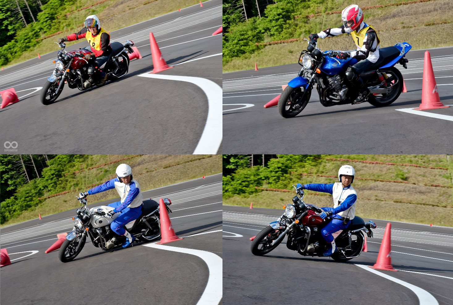 上下方各為學員及教練的姿勢,差異在有無做轉頭動作,這會讓車子更容易過彎