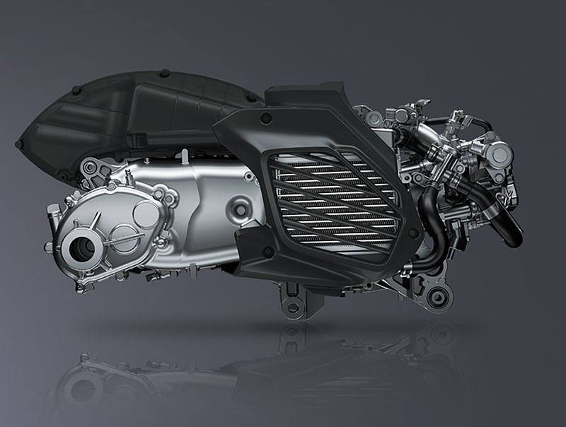 YAMAHA AUGUR引擎採用大家相當熟悉的VVA水冷155c.c.單缸引擎