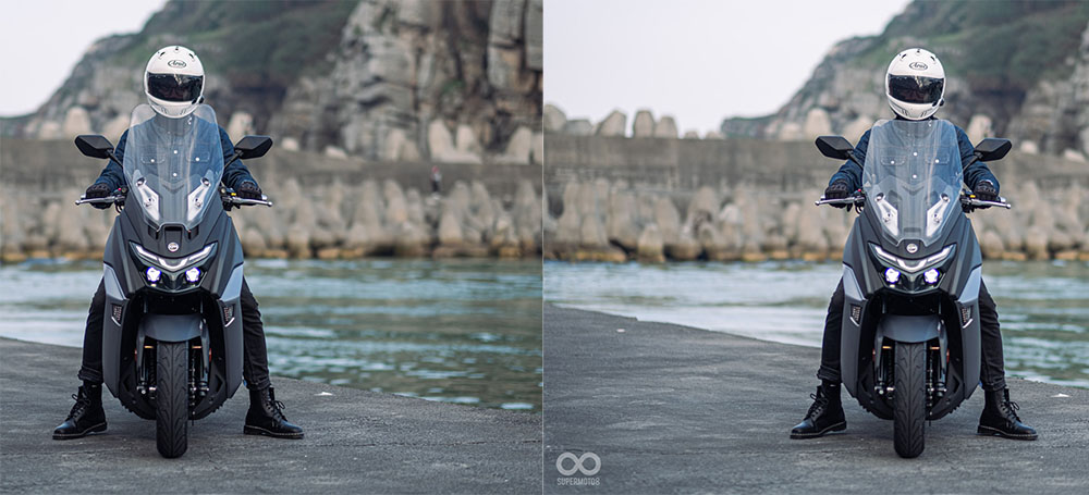 MAXSYM GT有免工具調整風鏡,圖中騎士身高180cm