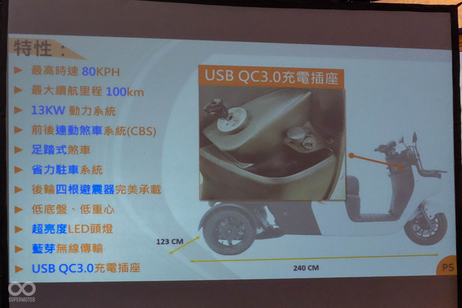 這台三輪商用車使用13kW馬達,擁有80公里極速、100公里續航