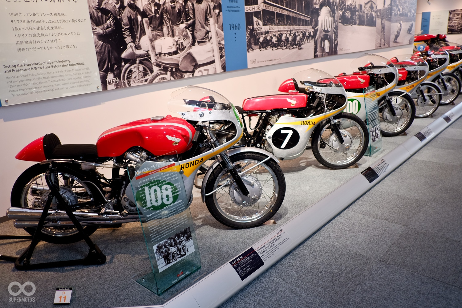 HONDA自1959參加曼島賽事的一系列RC賽車，兩年後便包辦125與250兩級別的前五名，大獲全勝