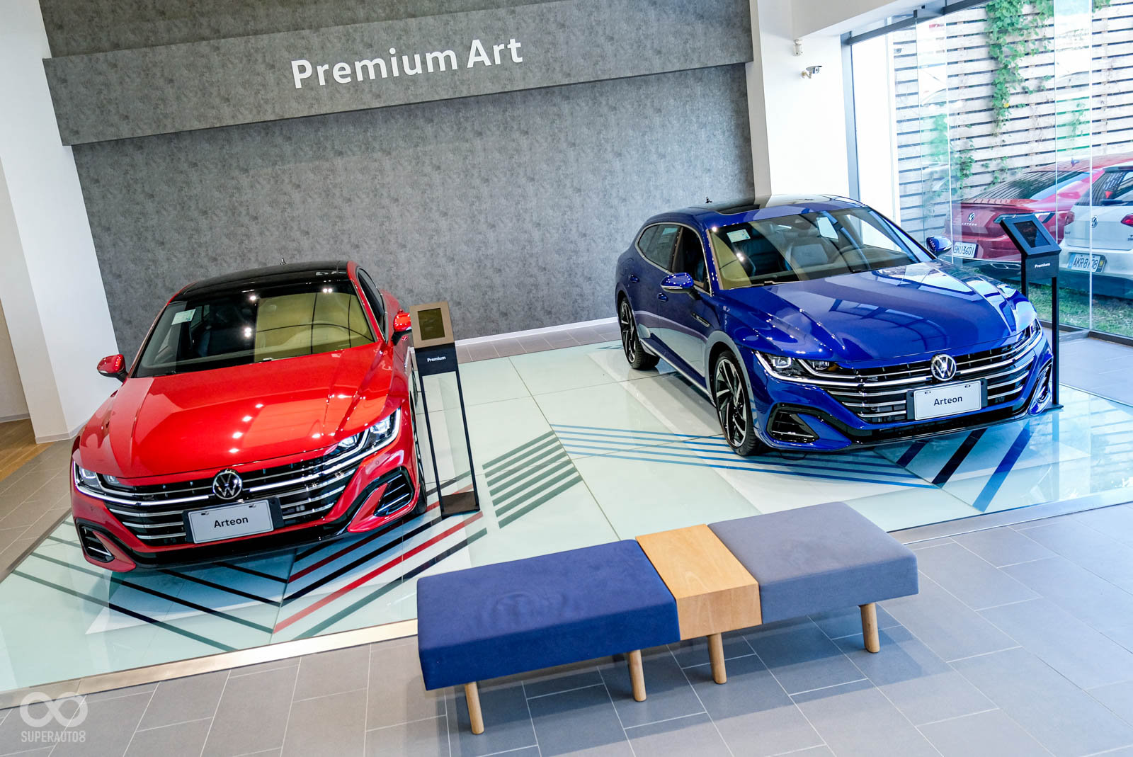 The Arteon展示區使用特別設計的地板