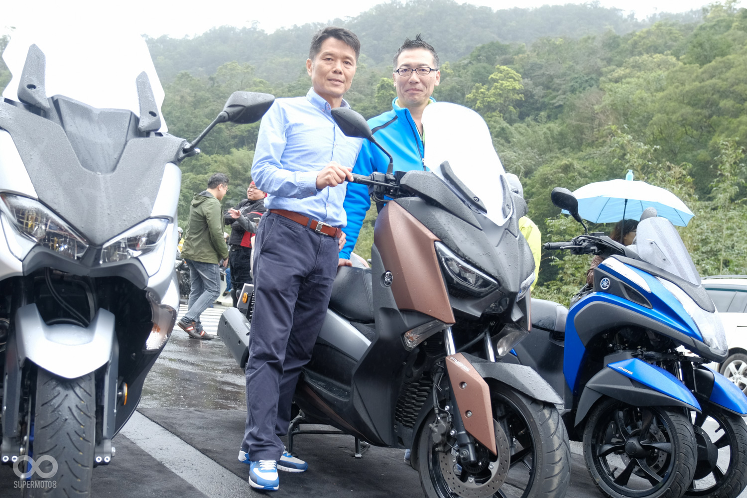 現場提供了TMAX、XMAX與Tricitt155供現場車有靜態試乘