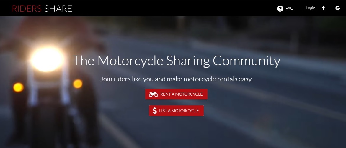 共享經濟這股風潮現在也吹到了摩托車上，Riders Share 讓你能出租自己的摩托車，目前該服務範圍僅限於美國本土。