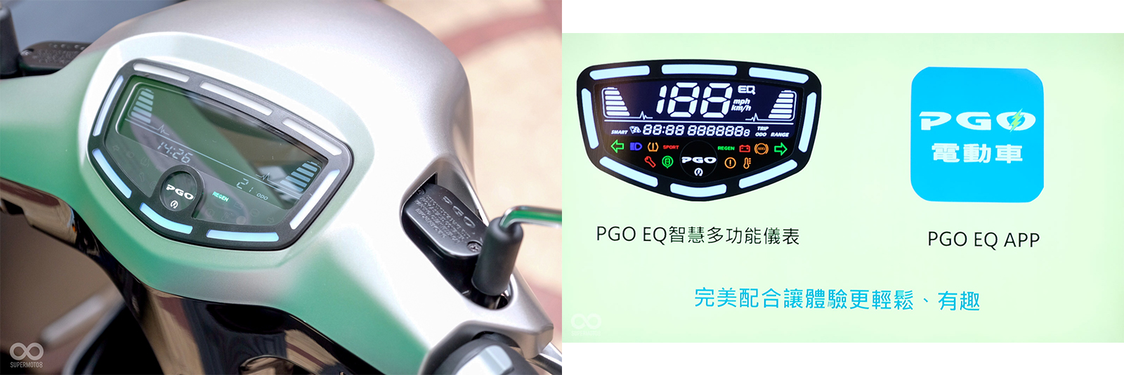 PGO Ur1採用全新設計的EQ 智慧多功能儀表